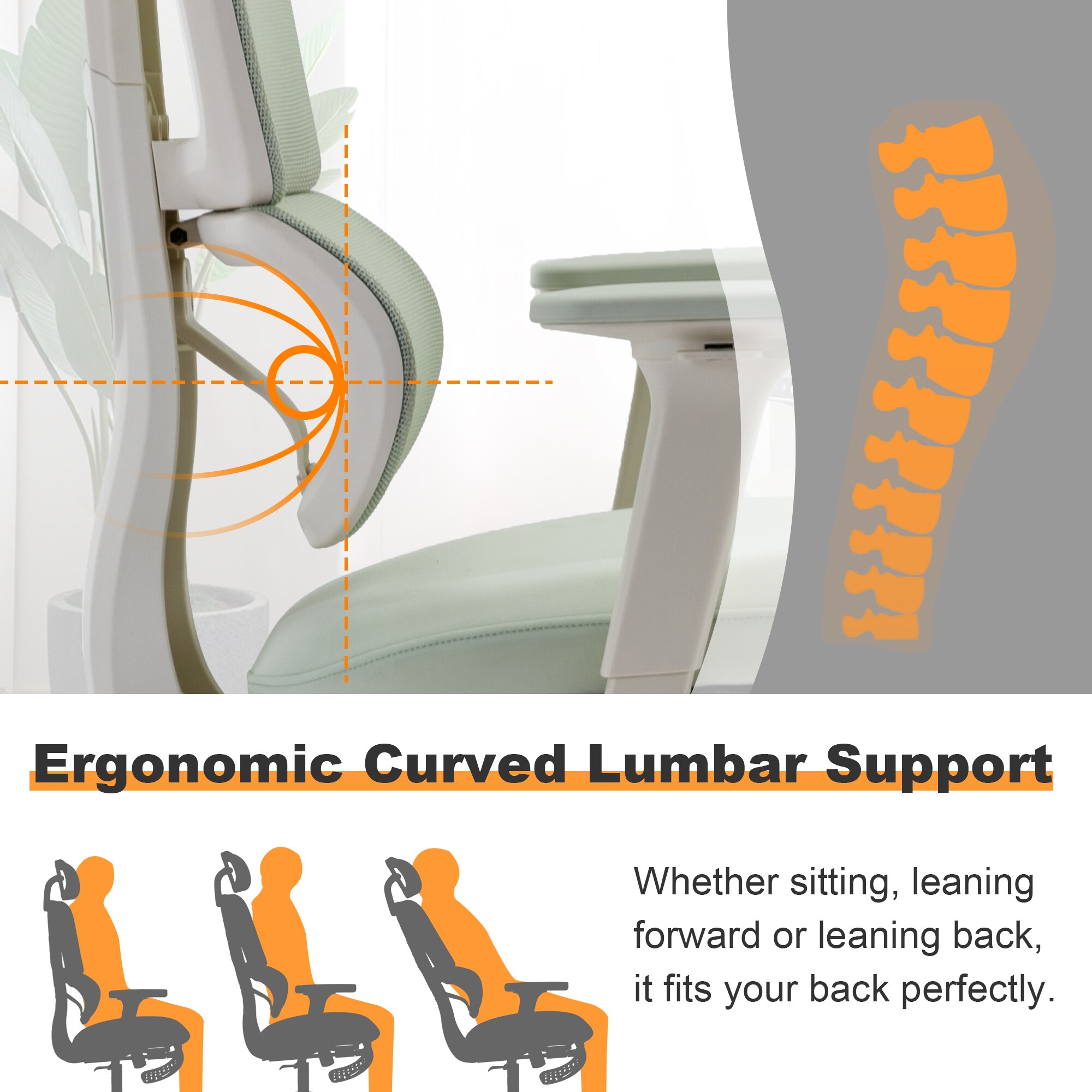 Multi-functional Ergonomic Mesh Office Chair With Adjustable Armrest,Footrest,Lumbar Support, 360° Silent Wheels,Headrest For Home & Office,Grey White_maomaolike.com